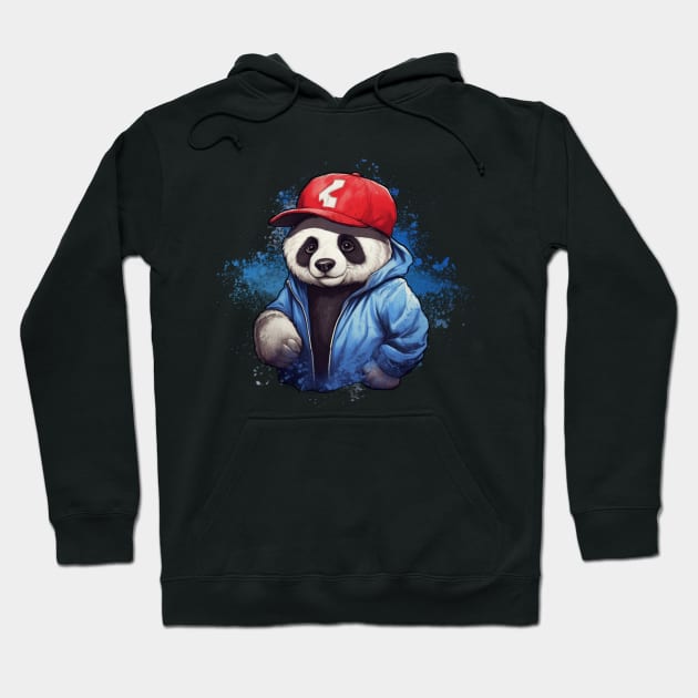 Cute panda wearing baseball cap Hoodie by VenusAMShop